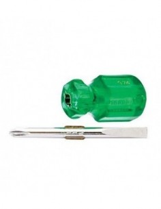 Vexclusive steel two in one stubby screw driver (green and silver)